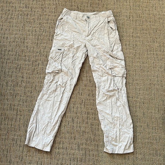 Columbia OmniShade Sun Protection Cargo Pants Sz 30x30 regular fit khaki nylon - Picture 2 of 8